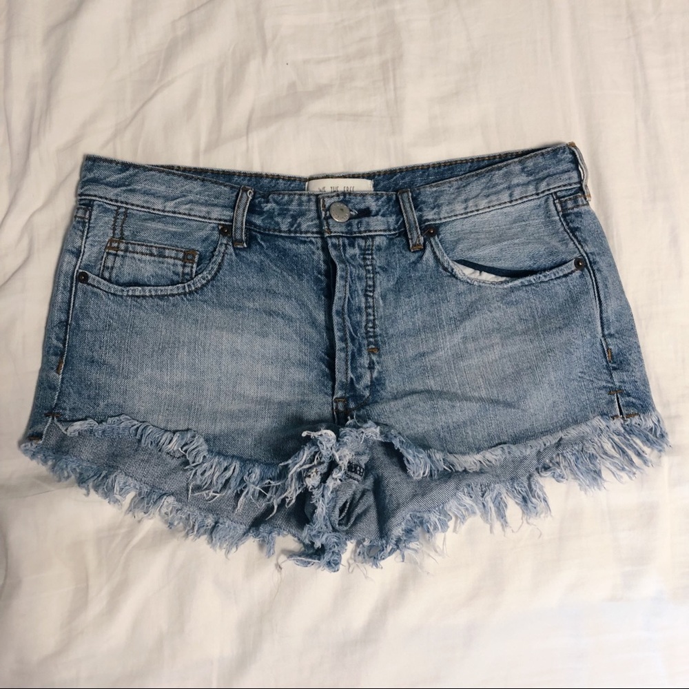 free people jean shorts